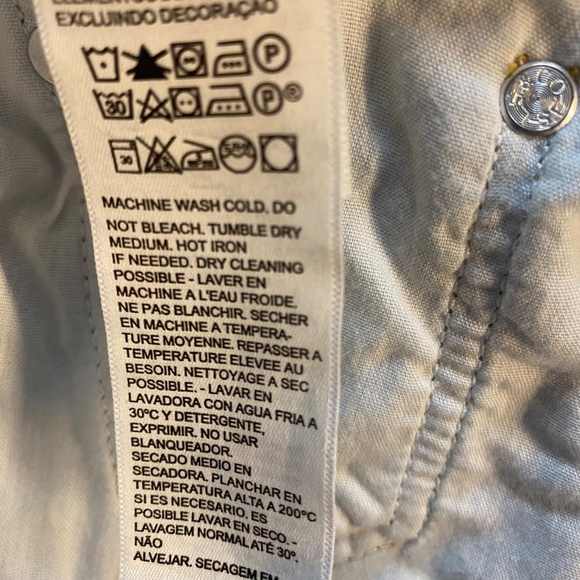 Levi's Ribcage Straight Ankle Jeans, blue with vertical stripes, size 27 - Picture 13 of 14